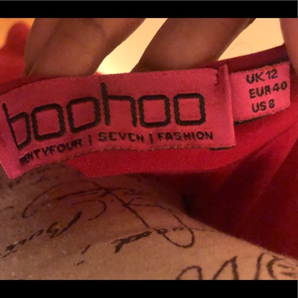 Deep V Red Dress by BOOHOO - Picture 3 of 3